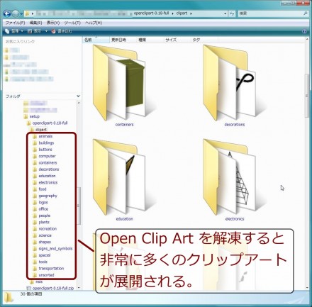 Open Clip Art の解凍（その２）